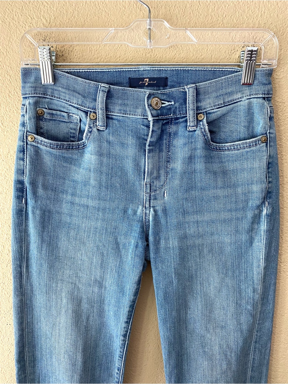 7 For All Mankind Dojo Tailorless Bootcut Flare Jeans 26 - Picture 4 of 12